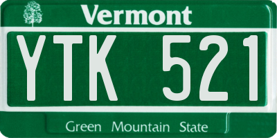 VT license plate YTK521
