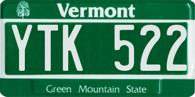 VT license plate YTK522