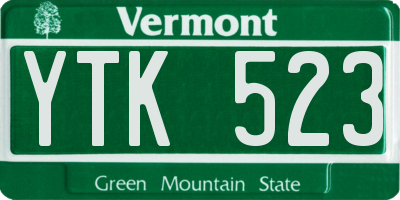 VT license plate YTK523