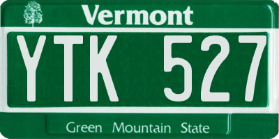 VT license plate YTK527