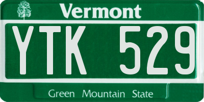 VT license plate YTK529