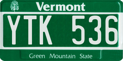 VT license plate YTK536