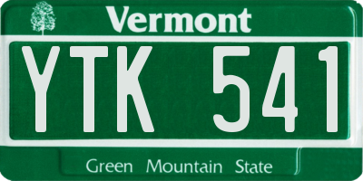 VT license plate YTK541