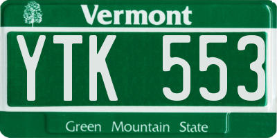 VT license plate YTK553