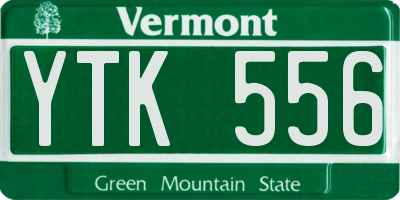 VT license plate YTK556
