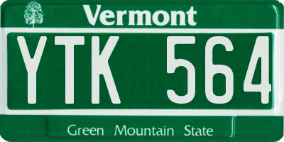 VT license plate YTK564