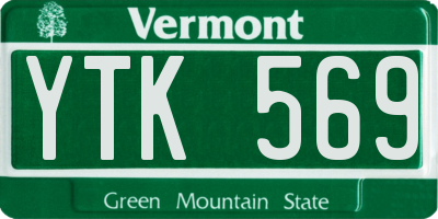 VT license plate YTK569