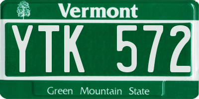 VT license plate YTK572