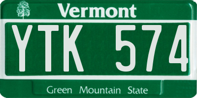VT license plate YTK574