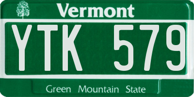 VT license plate YTK579
