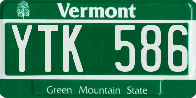 VT license plate YTK586