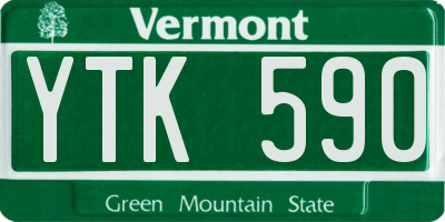 VT license plate YTK590