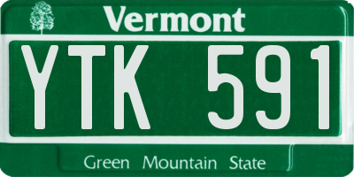 VT license plate YTK591