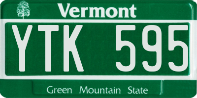 VT license plate YTK595