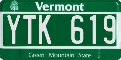 VT license plate YTK619
