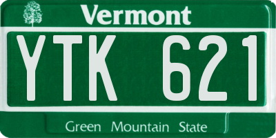 VT license plate YTK621