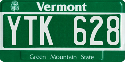 VT license plate YTK628