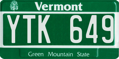 VT license plate YTK649