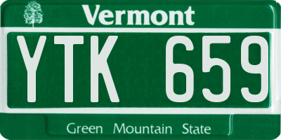VT license plate YTK659