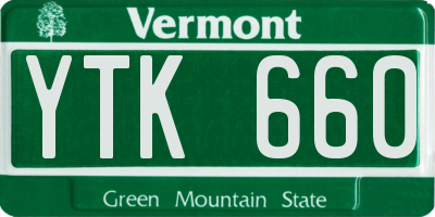 VT license plate YTK660