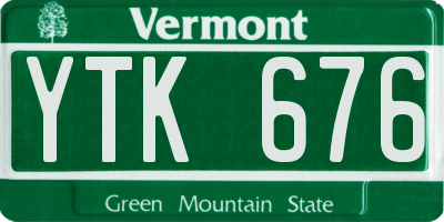 VT license plate YTK676