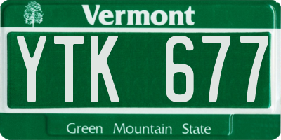 VT license plate YTK677
