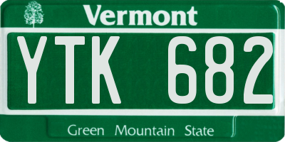 VT license plate YTK682