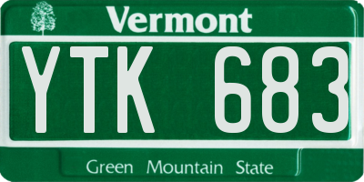 VT license plate YTK683