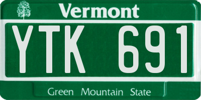 VT license plate YTK691