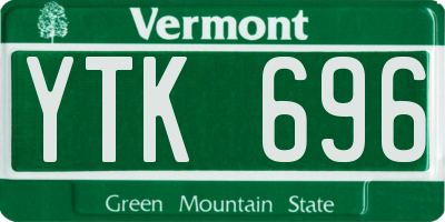 VT license plate YTK696