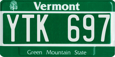 VT license plate YTK697