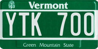 VT license plate YTK700