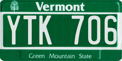VT license plate YTK706