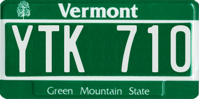 VT license plate YTK710