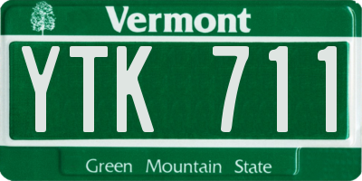 VT license plate YTK711