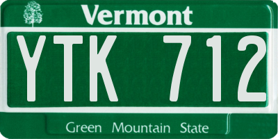 VT license plate YTK712