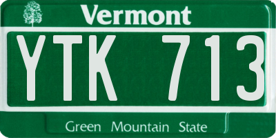 VT license plate YTK713
