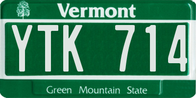 VT license plate YTK714
