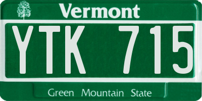 VT license plate YTK715