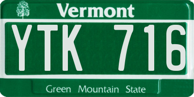 VT license plate YTK716