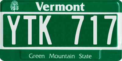 VT license plate YTK717