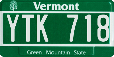 VT license plate YTK718