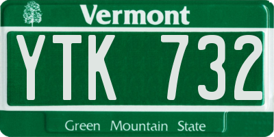 VT license plate YTK732
