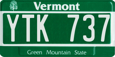 VT license plate YTK737