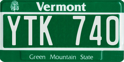 VT license plate YTK740