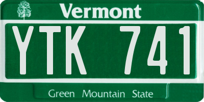 VT license plate YTK741