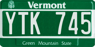VT license plate YTK745
