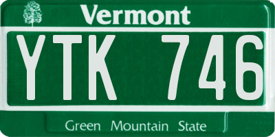 VT license plate YTK746