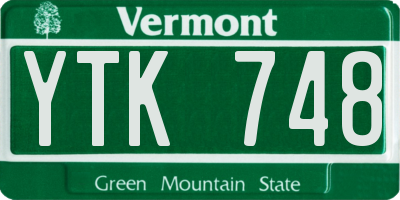 VT license plate YTK748
