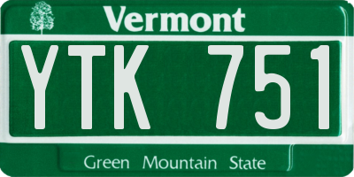 VT license plate YTK751